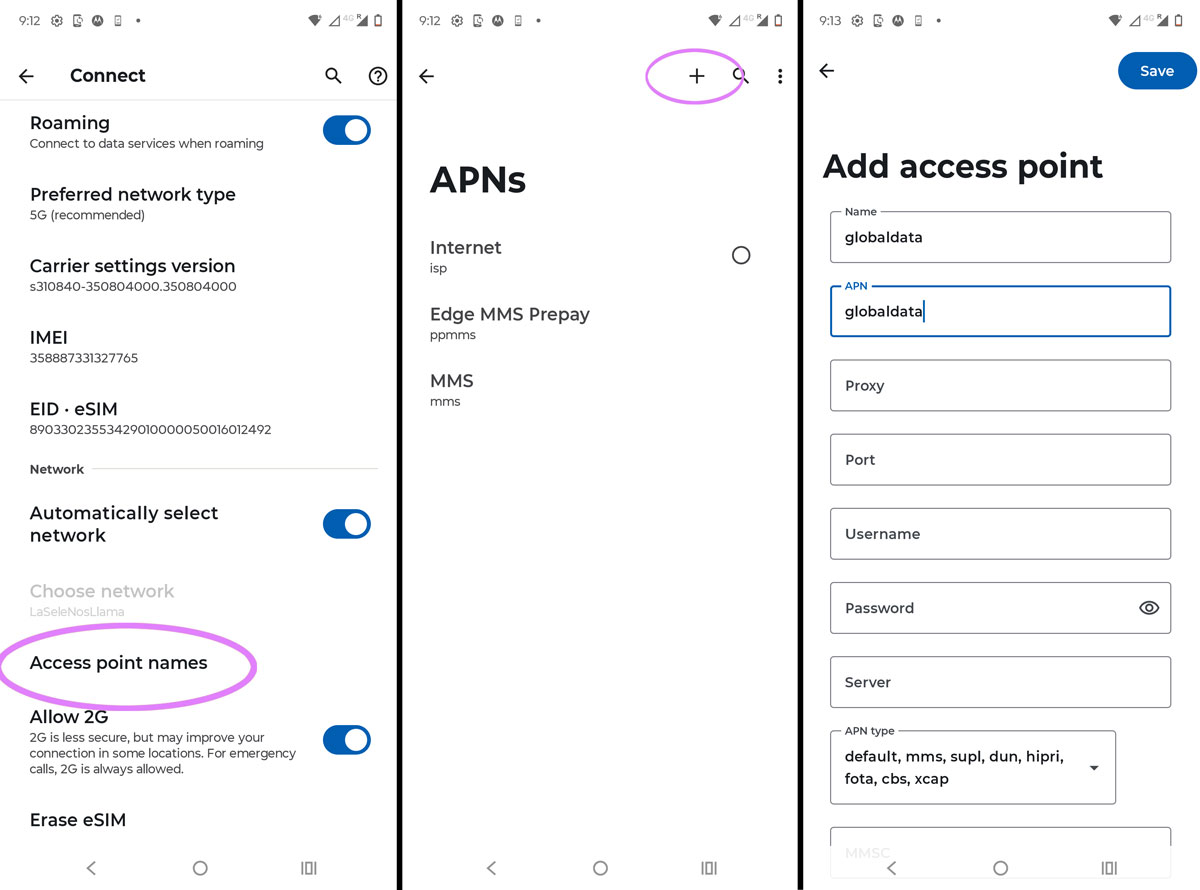 Cómo solucionar problemas de conexión del eSIM en Motorola