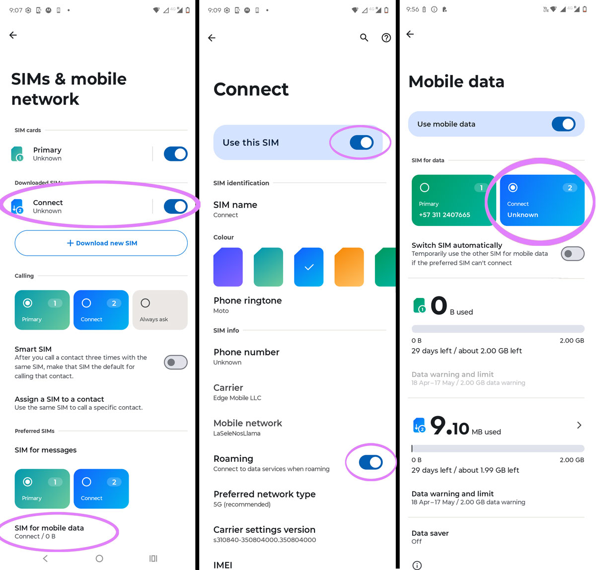 Cómo instalar un eSIM en un Motorola