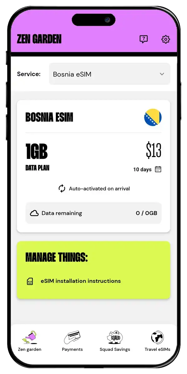 ZenSim app - Travel service screenshot